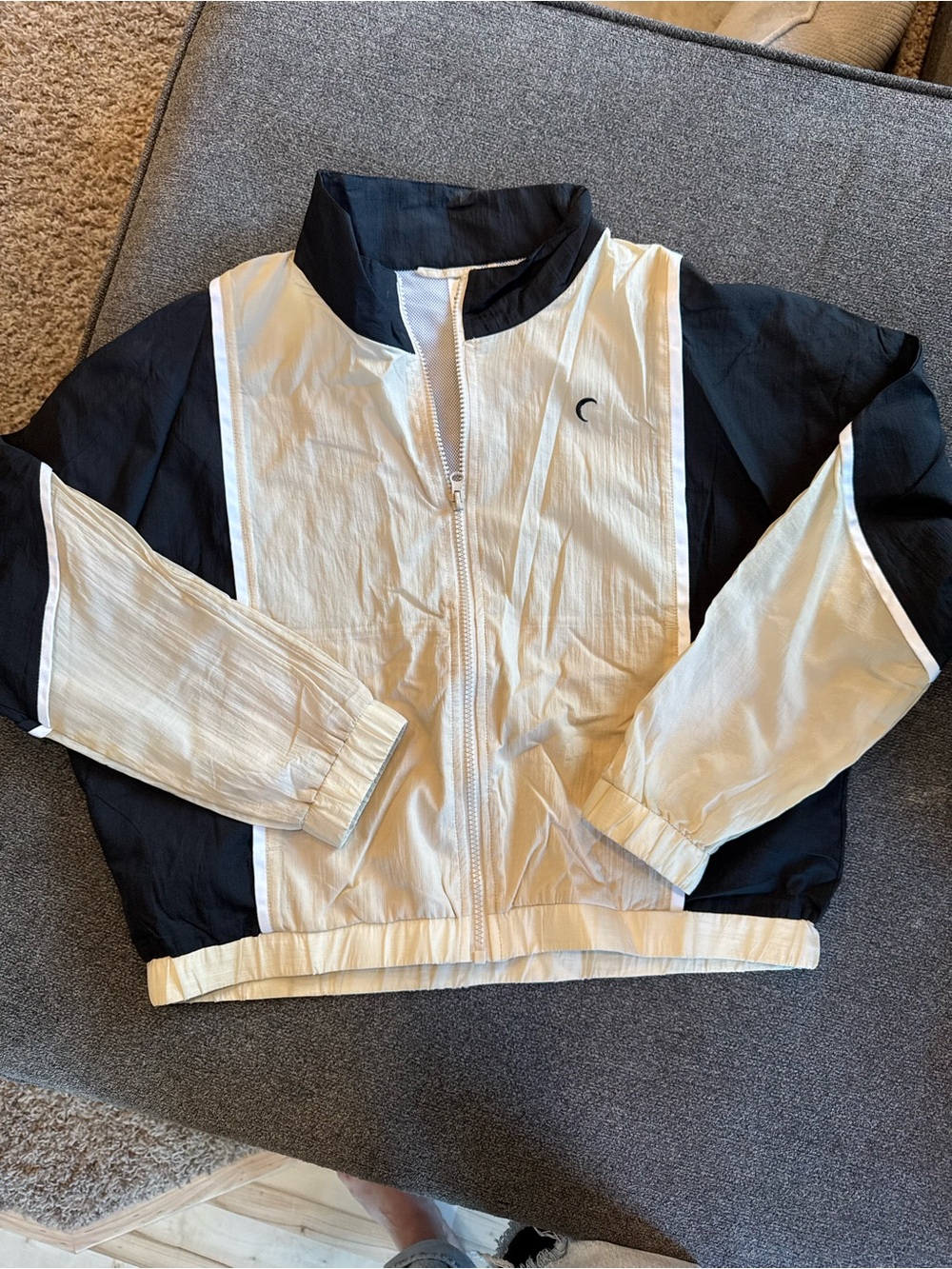 LuLaRoe Black and White Colorblock Bomber Jacket